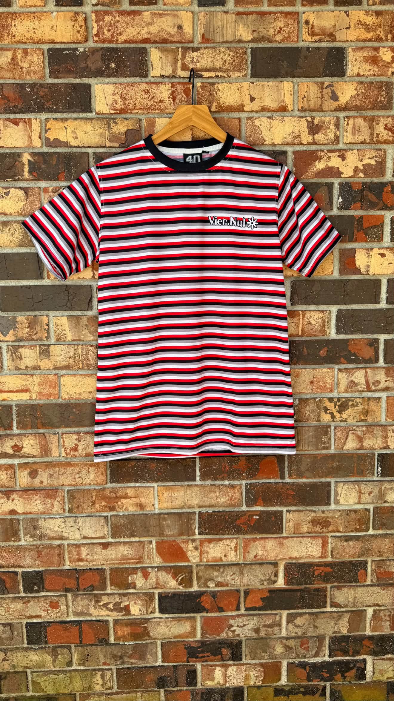 4.0 Streetwear Co Striped Tee Red