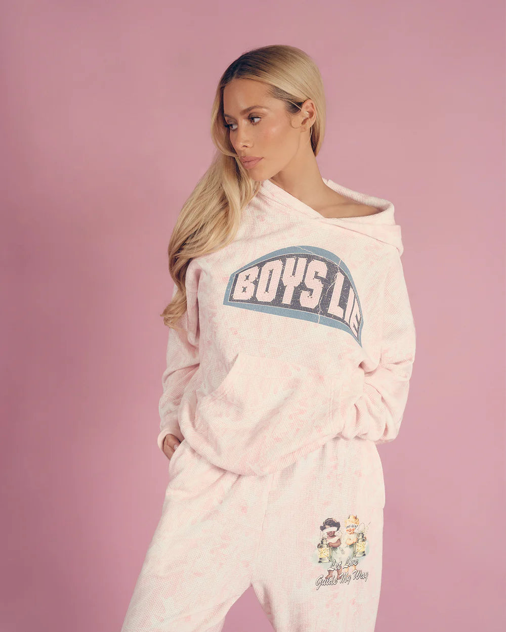 Boys Lie Let Love Guide My Way Rhinestone Racer Hoodie