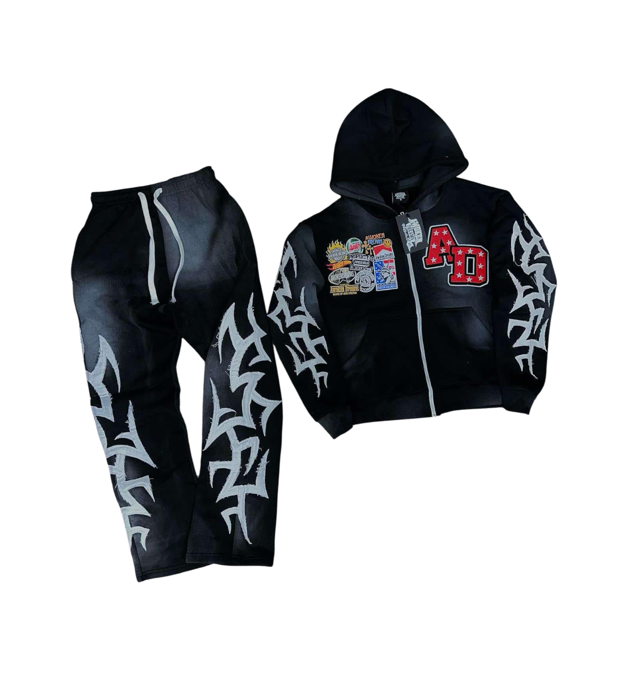 Awoken Dreams Patchwork Zip Black