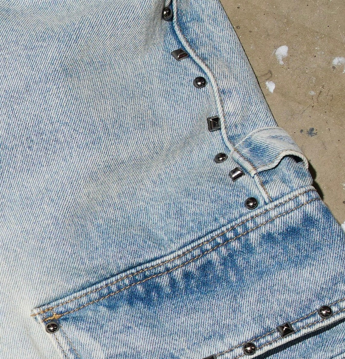 DUAA “Noble” Studded Jean Shorts