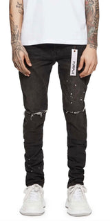 Purple Brand P001 Over Spray Slim-Fit Jeans Black