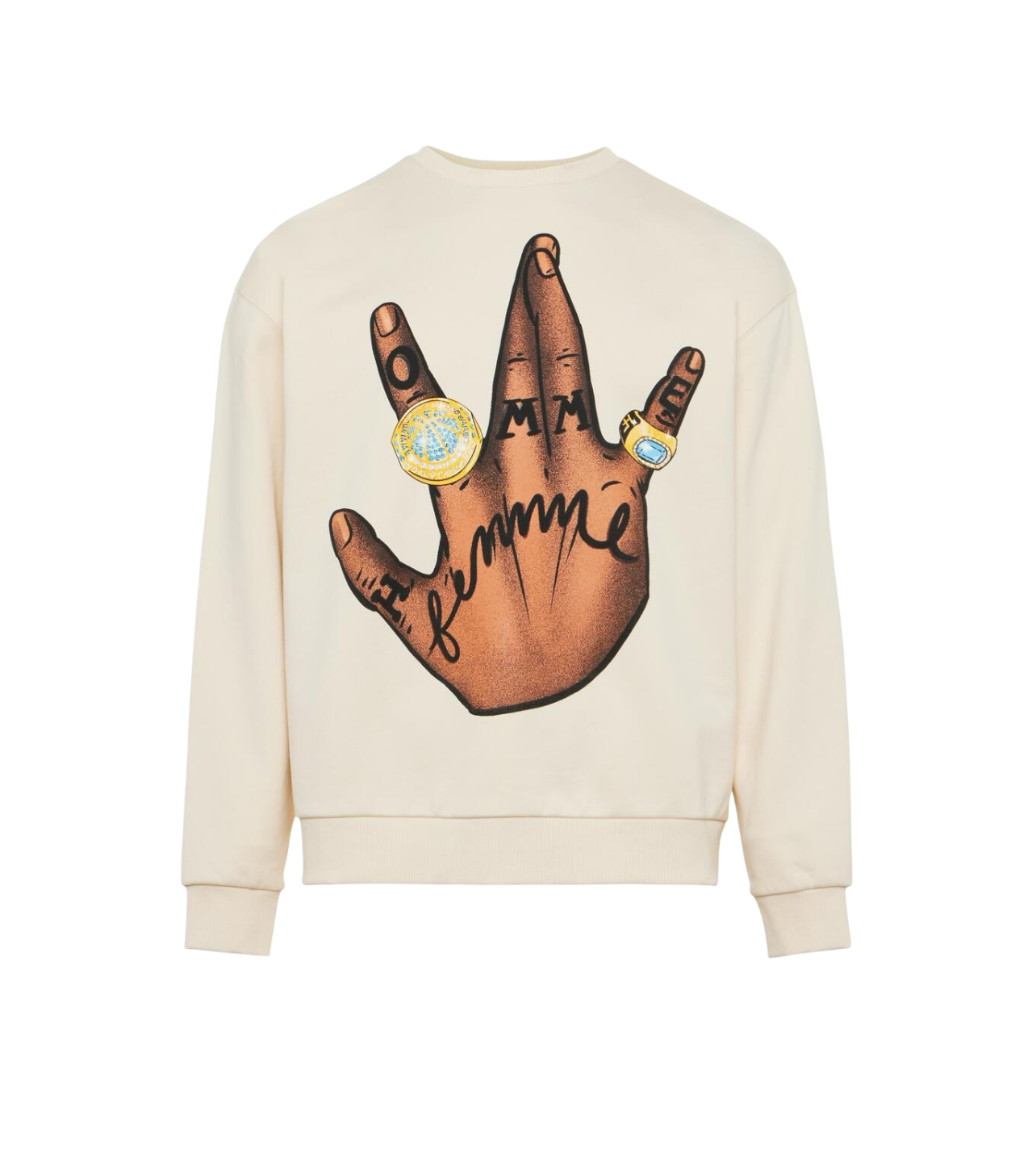 Homme Femme Twisted Fingers Crewneck