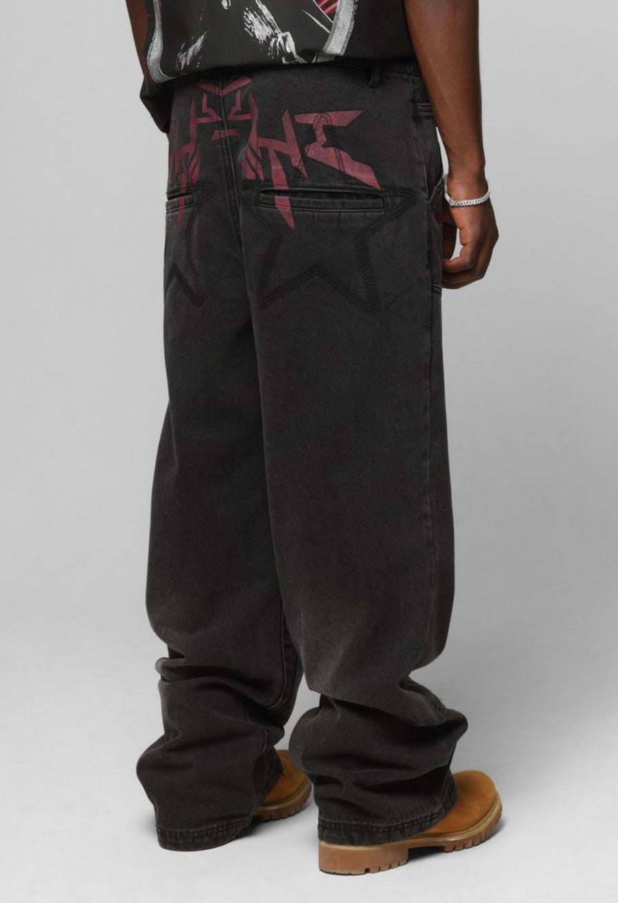 Loiter Y2K Baggy Carpenter Pants Black