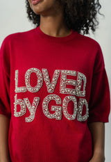 God In You “Loved” Knit Tee Red
