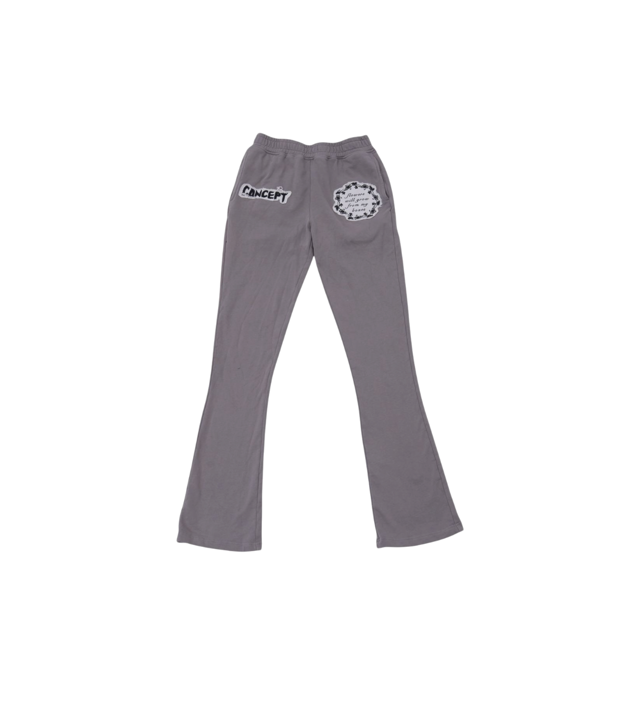 Concept “Flowers” Flared Sweatpants Grey