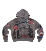Syndicate “Peace” Zip Up Hoodie Grey