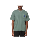 Carre Pocket Tee Green Embroidery