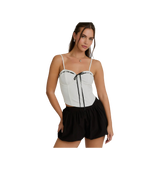 Le Lis Spaghetti Strap Corset Top White