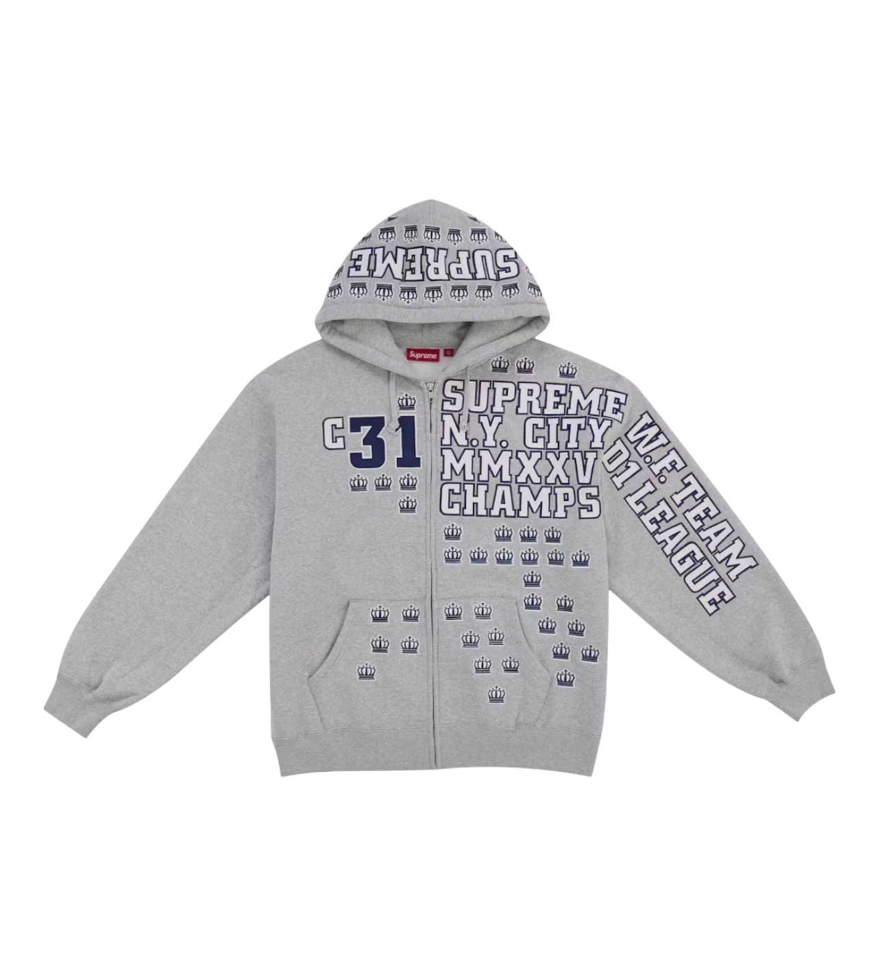 Supreme League Champs Zip Up Hooded Sweatshirt