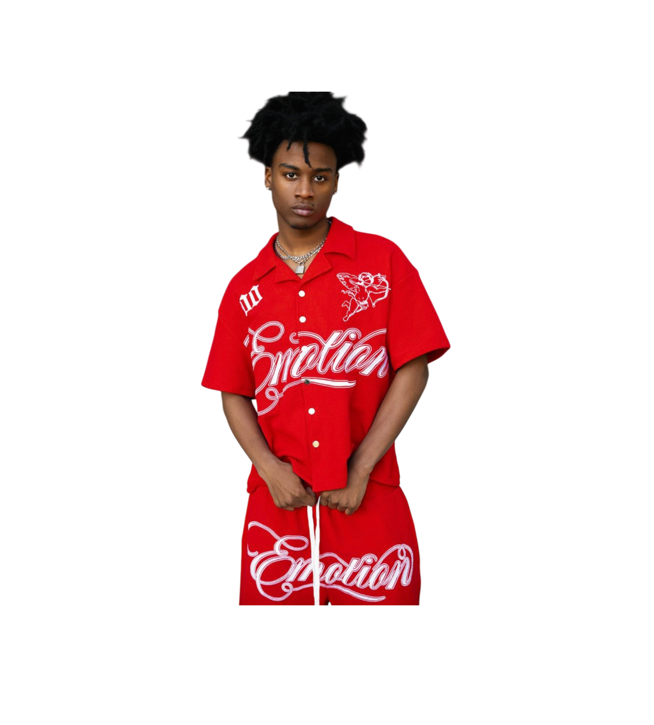 Mixed Emotions Red Button Down