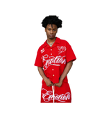 Mixed Emotions Red Button Down