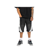 Stripe Jean Shorts Black