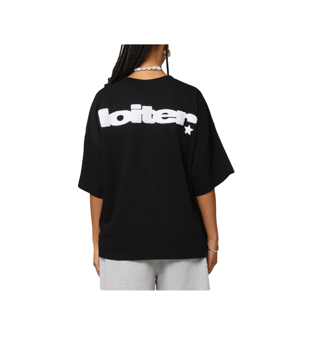 Loiter Boxy Y2K Tee Black/White