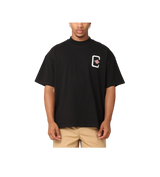 Carre Shoulder Rose Tee Black