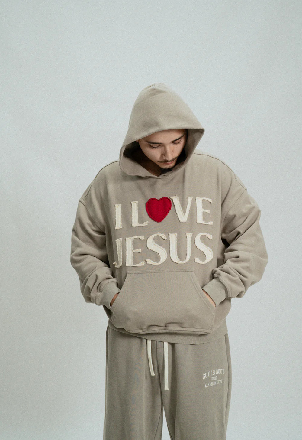 God In You I Love Jesus Hoodie Grey