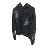 Concept “Flail” Rhinestone Hoodie Black