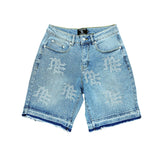 Mixed Emotions “Rhinestone” Shorts Blue