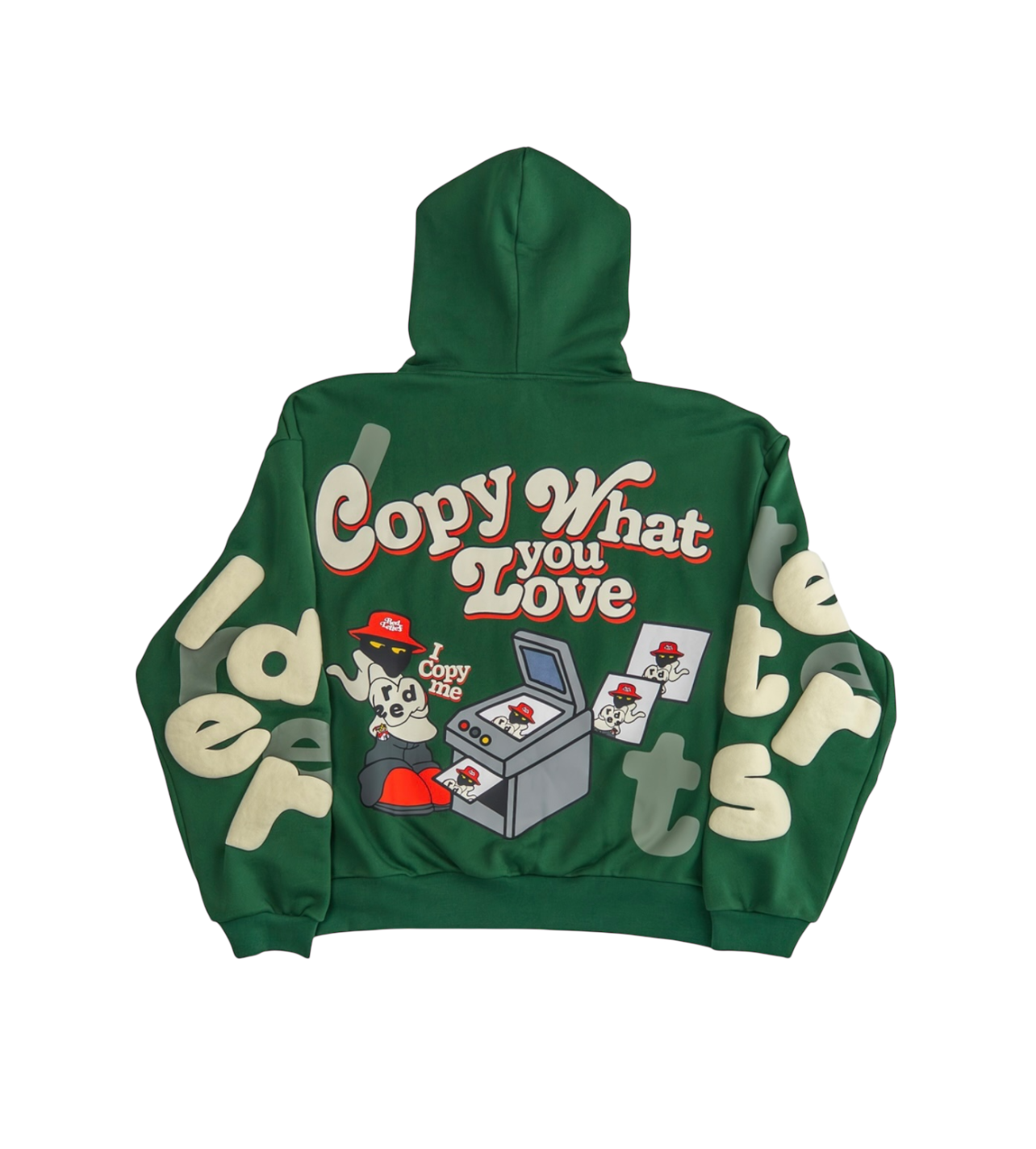 Red Letters Copy Me Green Hoodie