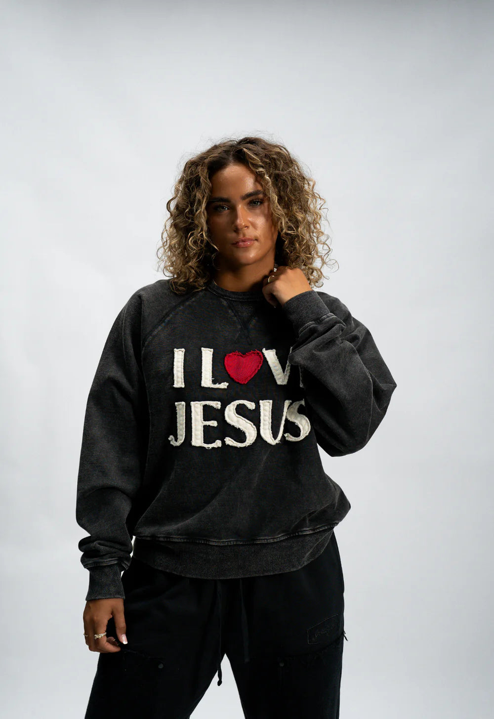 God In You I Love Jesus Crewneck Black