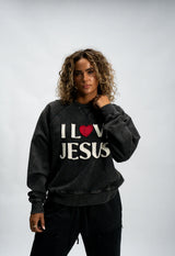 God In You I Love Jesus Crewneck Black