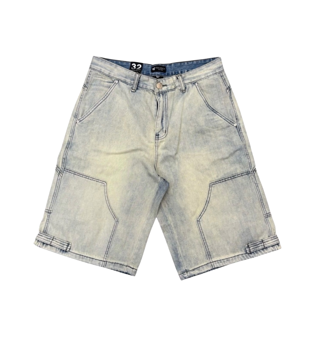 Waimea Double Knee Jean Short Light Wash