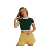 Le Lis Short Sleeve Sweater Top Green
