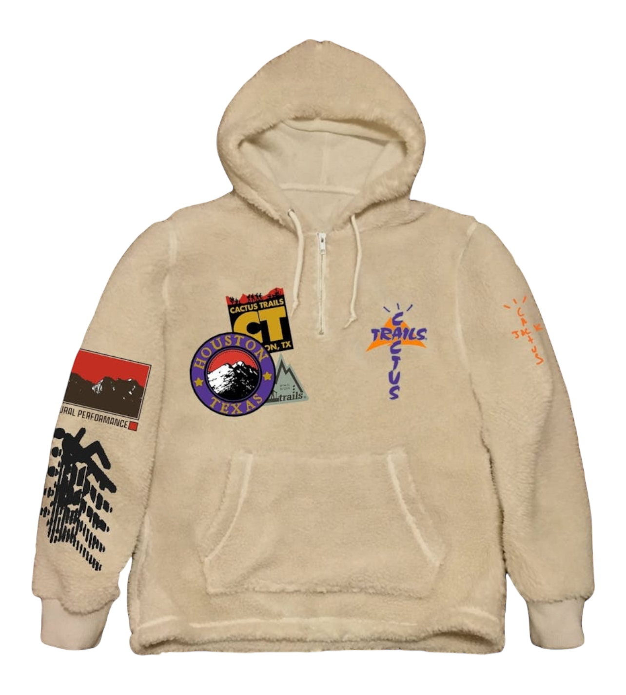 Travis Scott Cactus Trails Half-Zip Sherpa Hoodie Cream