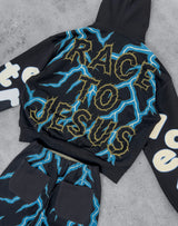 Red Letters Racer To Jesus Black Hoodie