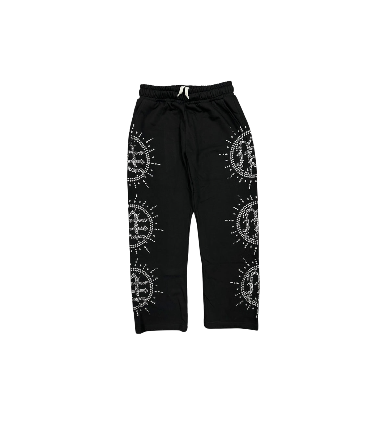 Mixed Emotions Rhinestone Sweats Black