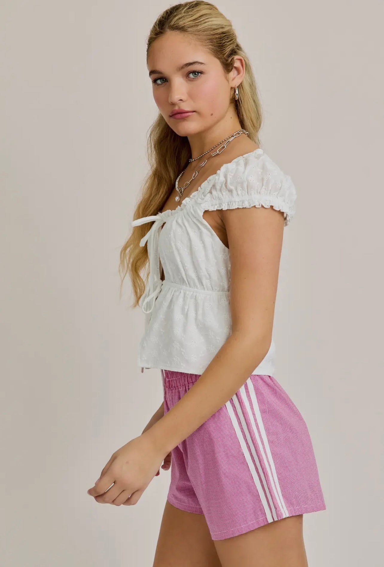 Le Lis White Square Neck Open Top