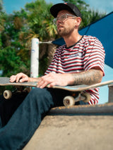 4.0 Streetwear Co Striped Tee Red