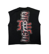 Mixed Emotions Angel Rhinestone Cut Off Black