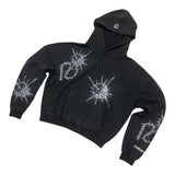 Concept “Flail” Rhinestone Hoodie Black