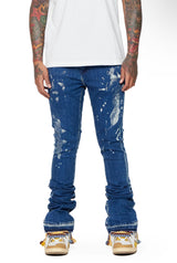 LAB Dark Wash Paint Stacked Denim