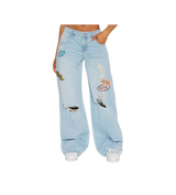 Von Dutch Patchwork Wide Leg Denim