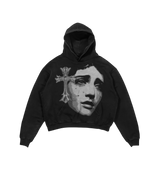 Gothic Cross Y2K Girl Hoodie Boxy Fit