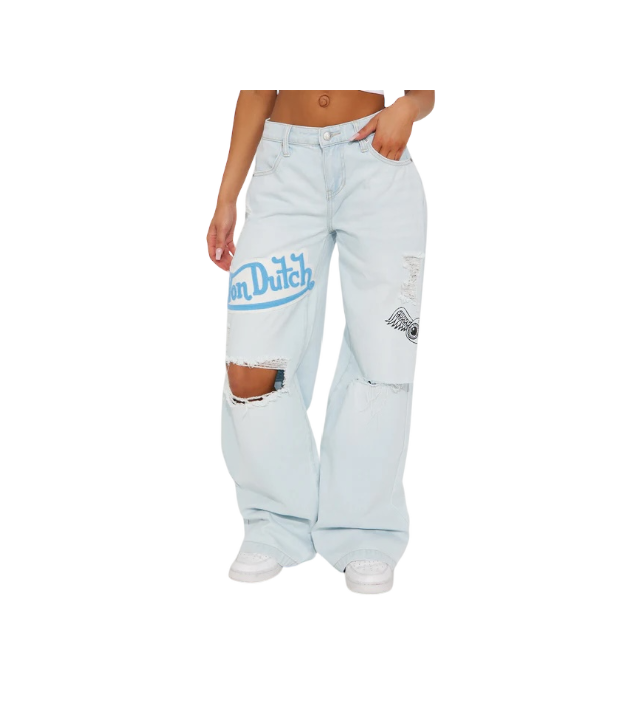 Von Dutch Wide Patch Light Denim