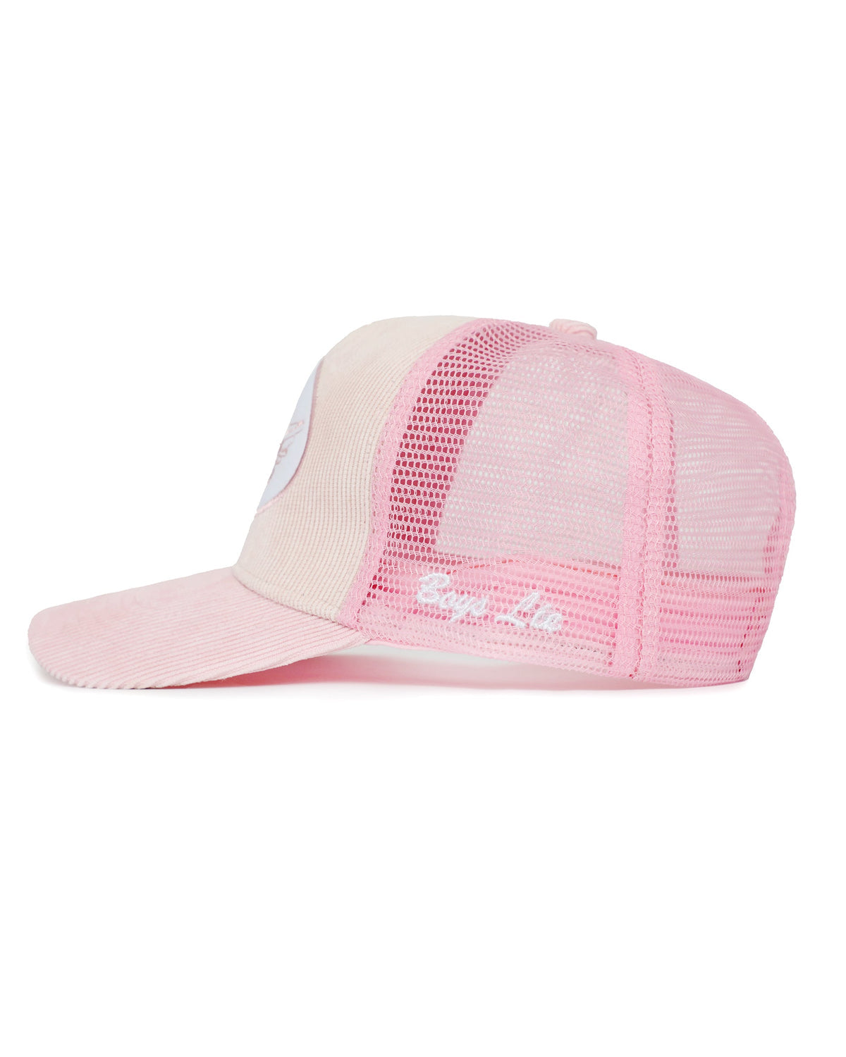 Boys Lie Pink Corduroy Trucker Hat