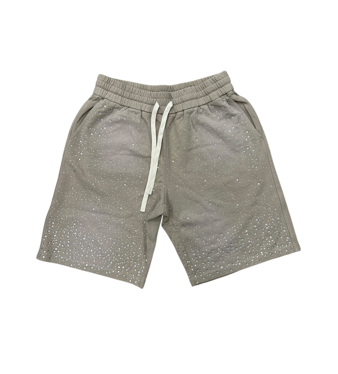 DUAA “Enlighten” Tan Rhinestone Shorts