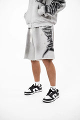 Mixed Emotions Faded Shorts Grey