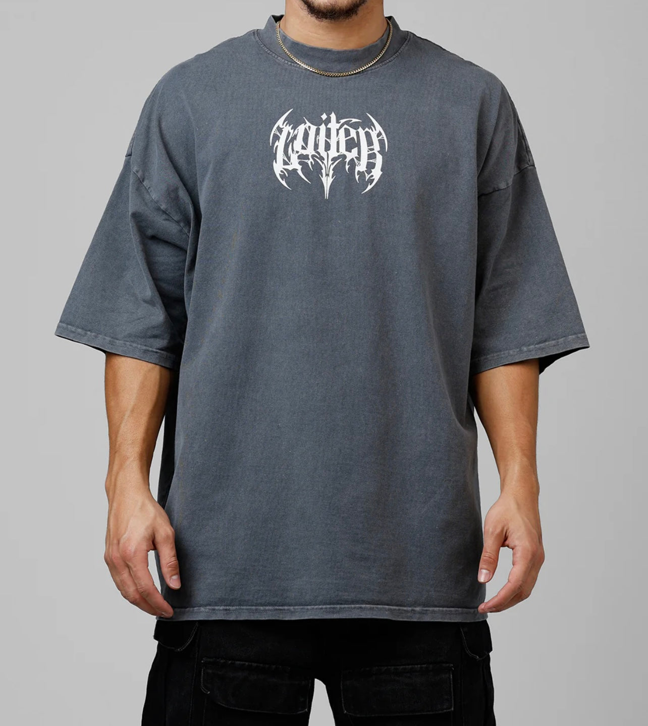 Loiter Black Metal Logo Tee