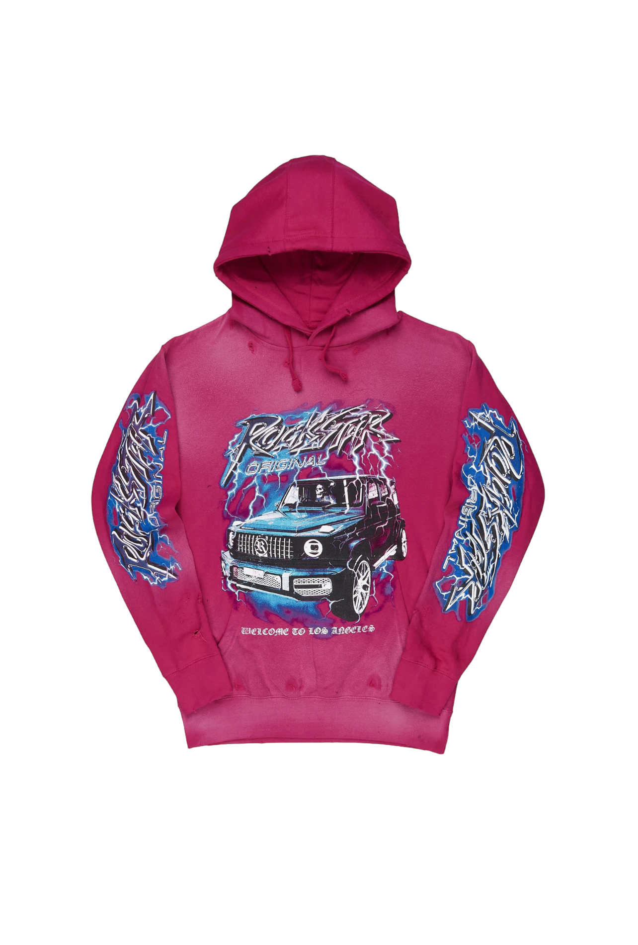 Rockstar Pink G Truck Distressed Hoodie