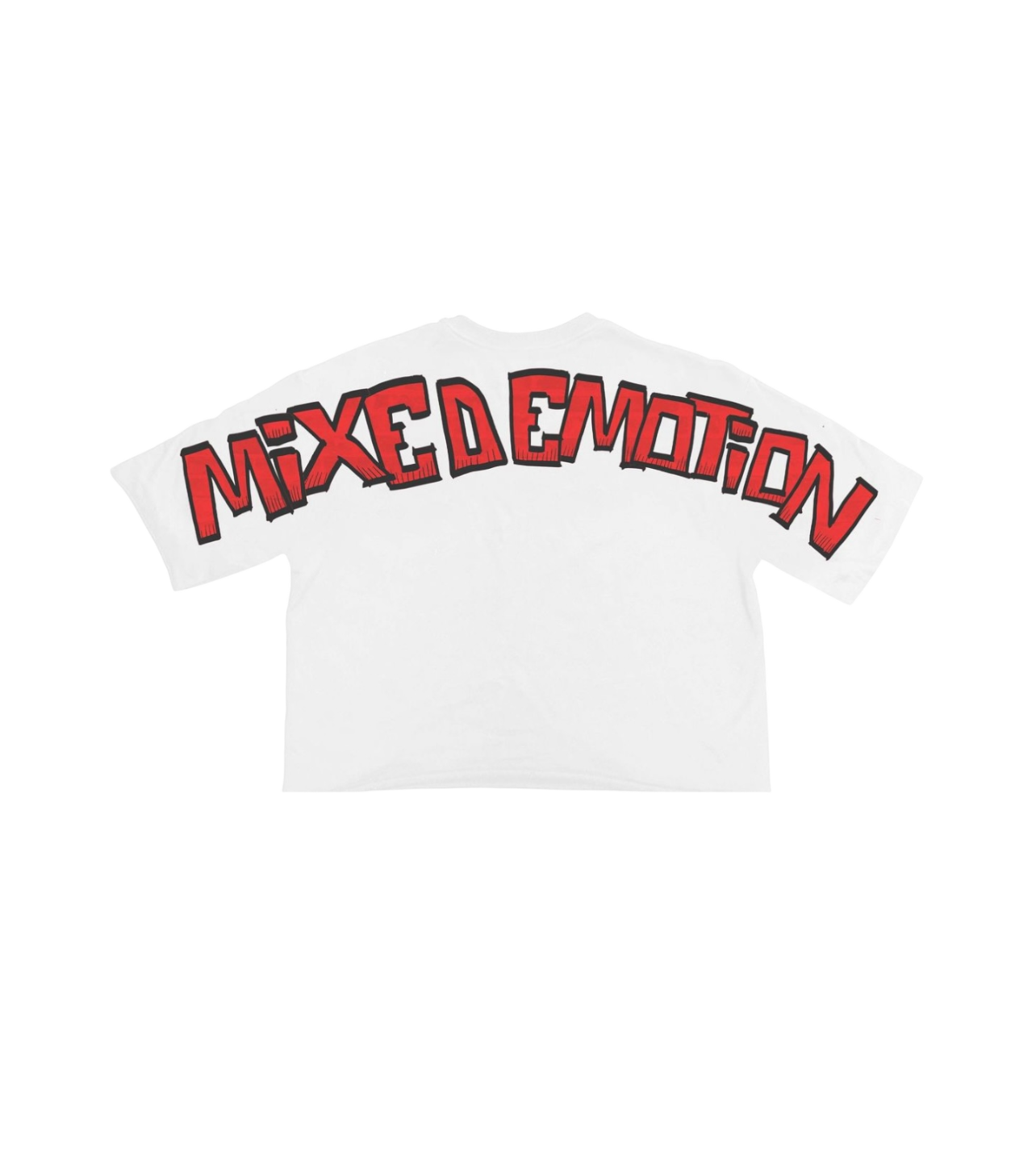 Mixed Emotions White Monster Cropped Tee