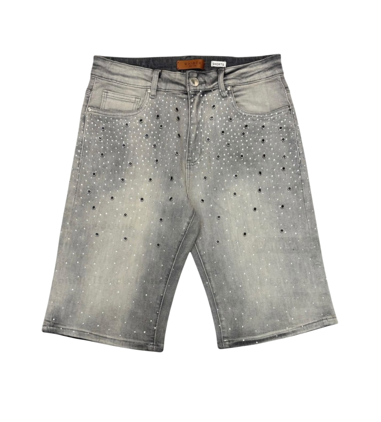 Black Studded Rhinestone Y2K Denim