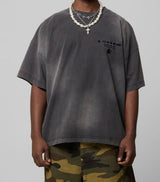 Loiter Crop Fade Black Star Tee