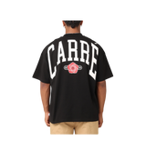 Carre Shoulder Rose Tee Black