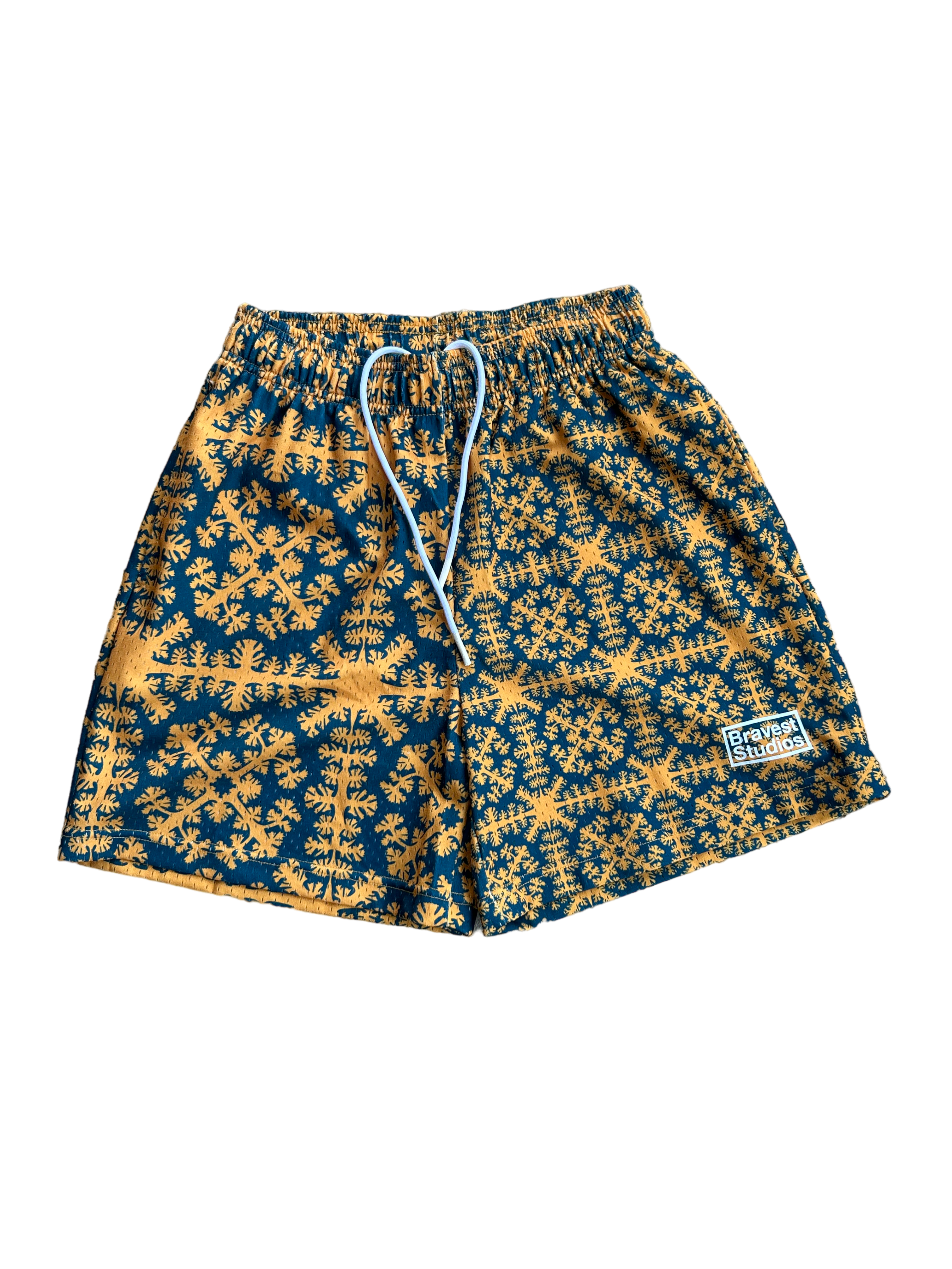 Bravest Studios Paisley Yellow/Green Mesh Shorts