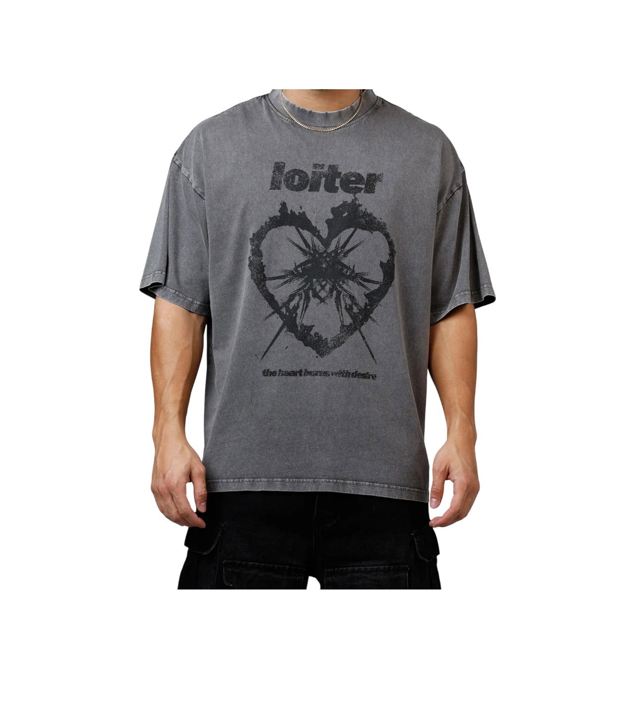 Loiter Vintage Fade Undone Tee Grey