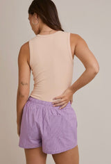 Lelis Ribbed Tank Bodysuit Tan