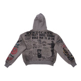 Syndicate “Peace” Zip Up Hoodie Grey